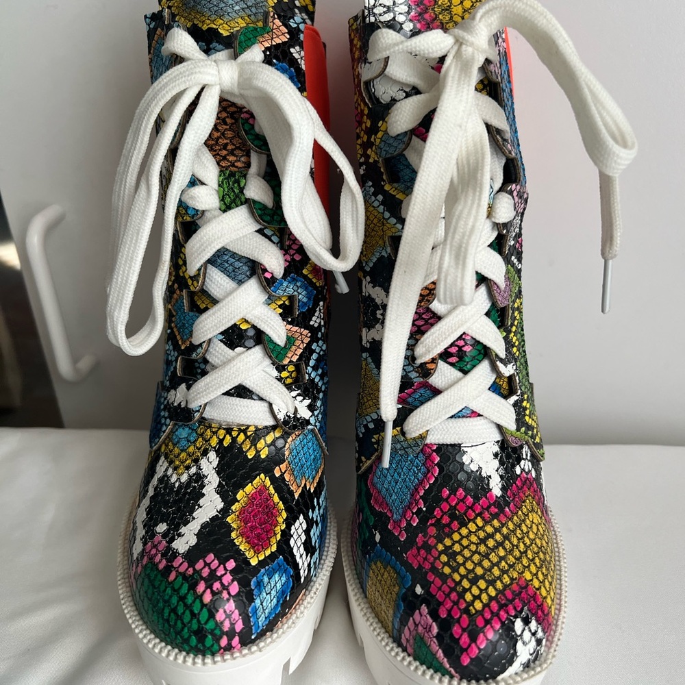 Multicolor Snake Print Women's Boots